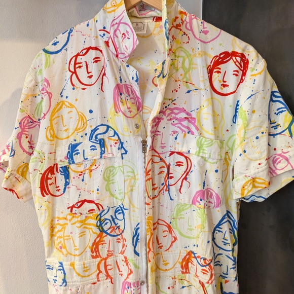 Colorful Face Print Jumpsuit - Picture 5 of 7